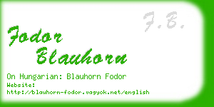 fodor blauhorn business card